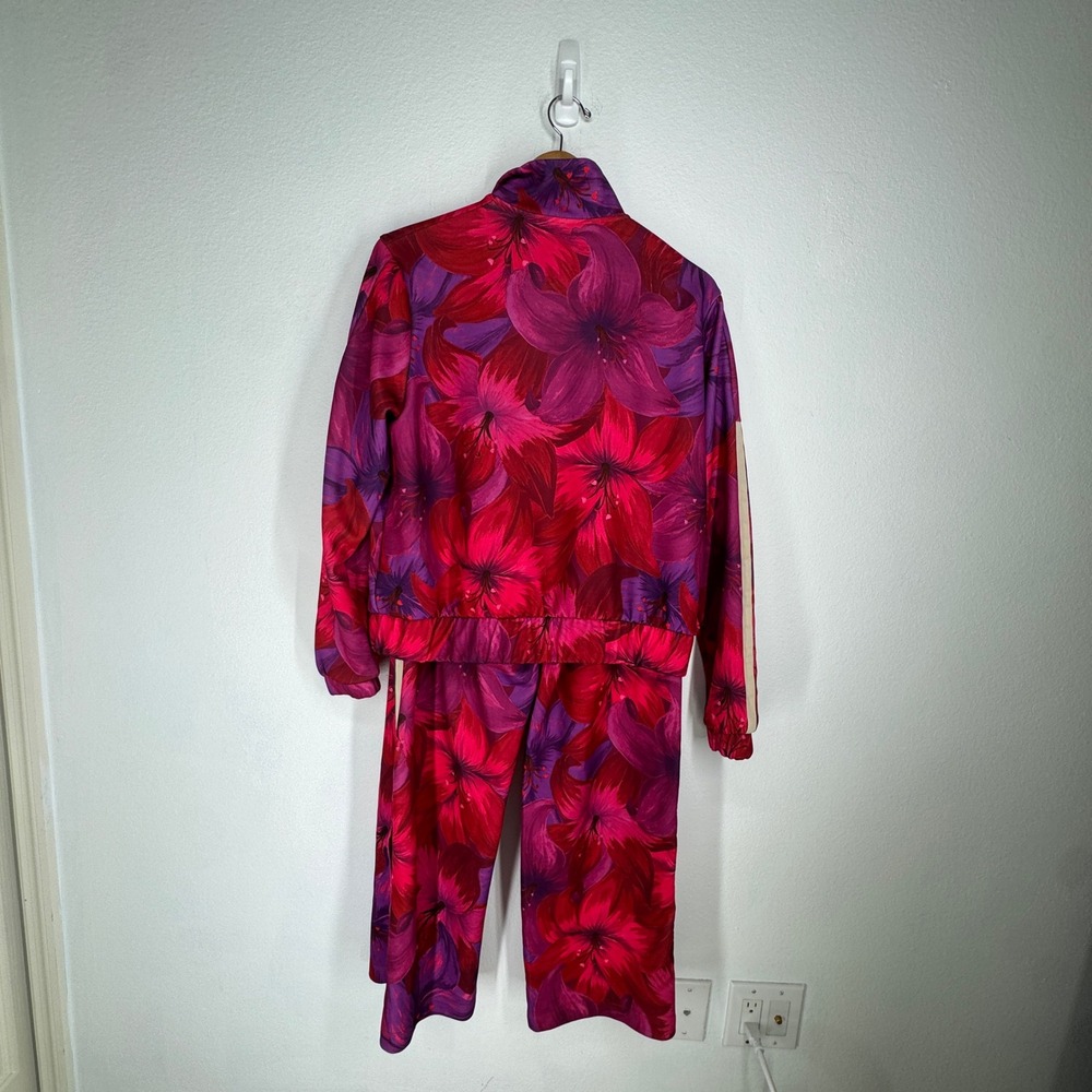Adidas x FARM Rio Floral Tracksuit Set Pink Purple Jacket Pants Size M Tropical - Picture 9 of 11